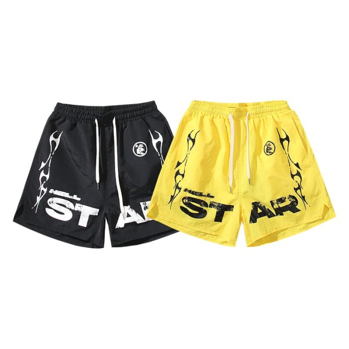 Worn Letter Print Beach Shorts 2 colors 29035467