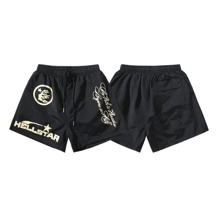 Cursive Letter Print Beach Shorts 29035462