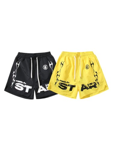 Worn Letter Print Beach Shorts 2 colors 29035467