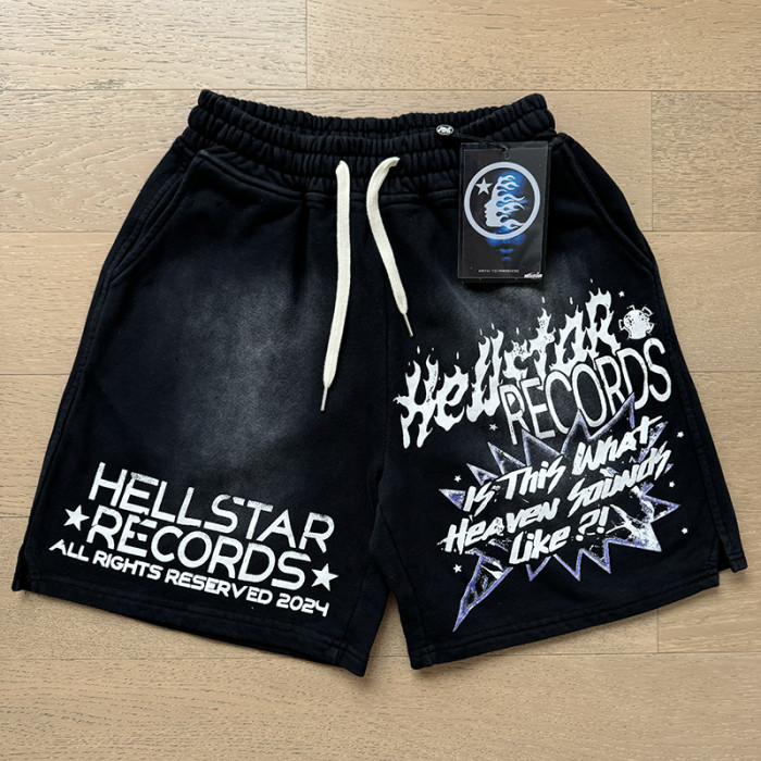 Spray Dye Gradient Slogan Print Washed Shorts 29043462