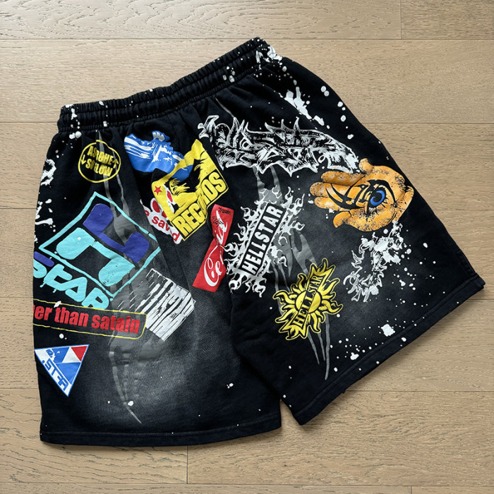Trendy Graffiti Slogan Print Washed Shorts 29043463