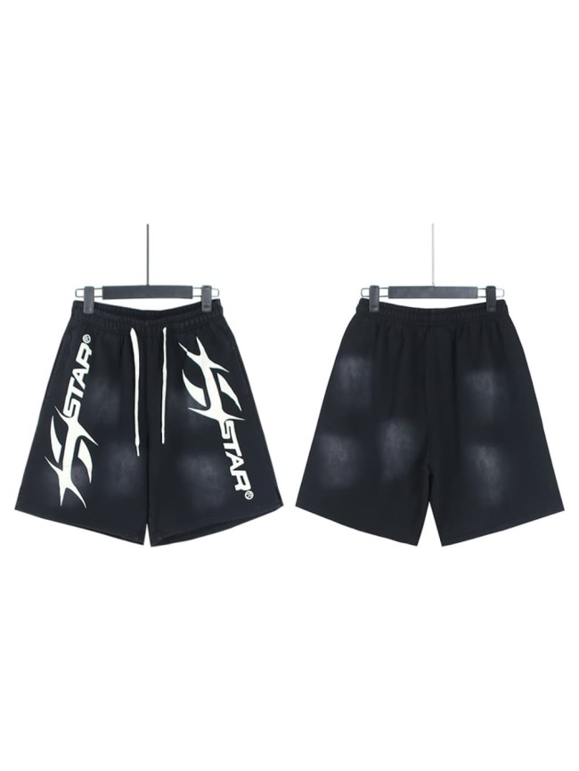 Variant Letter H Print Washed Shorts 29043464