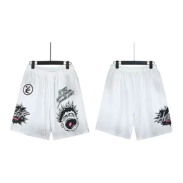 Flame Scream Portrait Print Washed Shorts 29043471