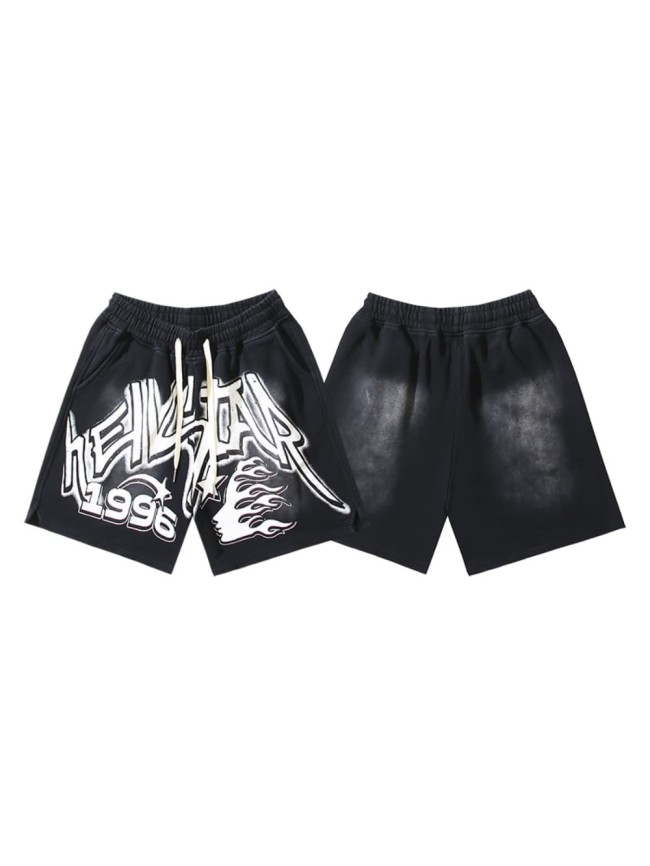 1996 Flame Portrait Print Washed Shorts 29043459