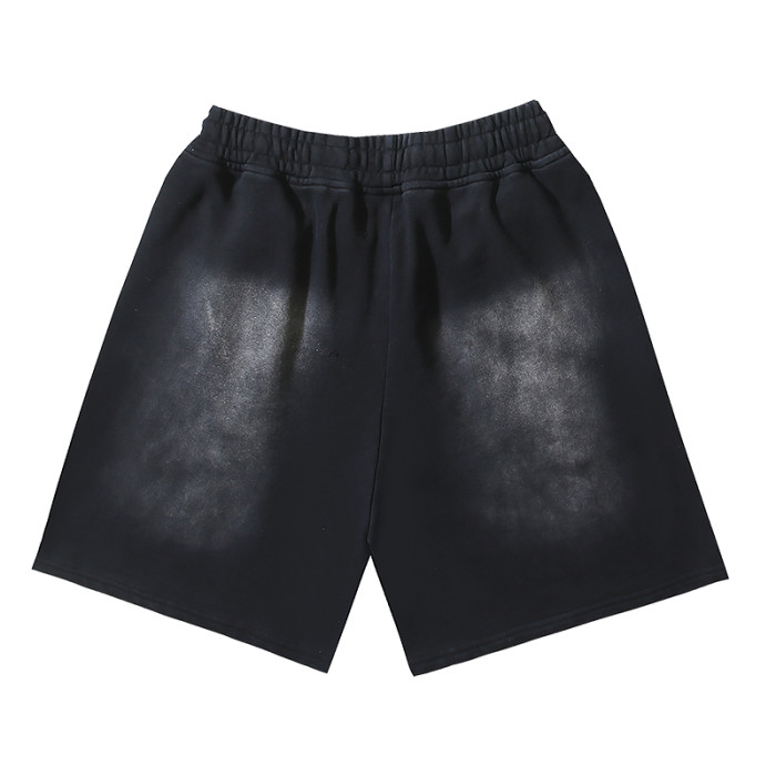 Spray Dye Gradient Slogan Print Washed Shorts 29043462