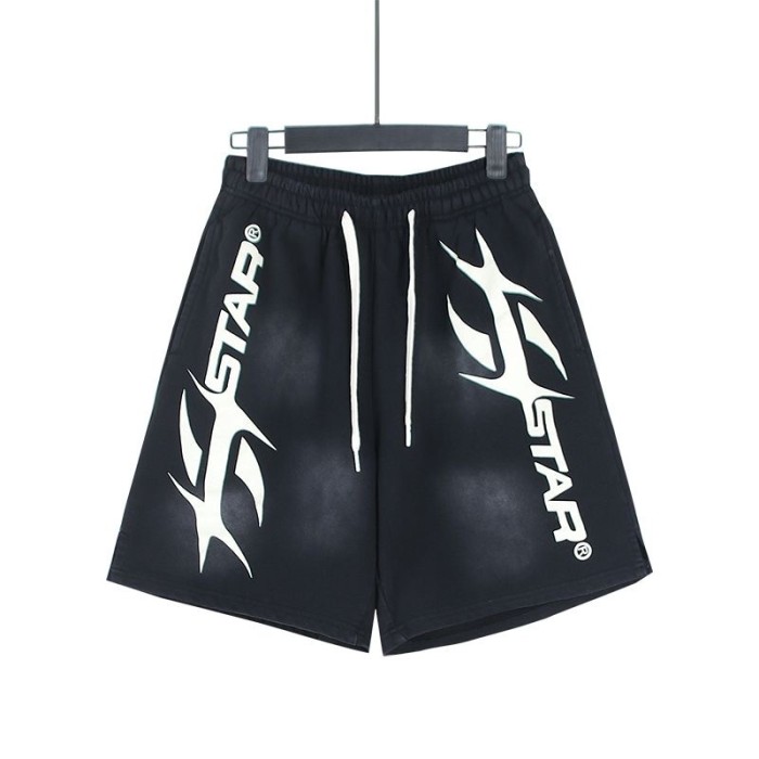 Variant Letter H Print Washed Shorts 29043464