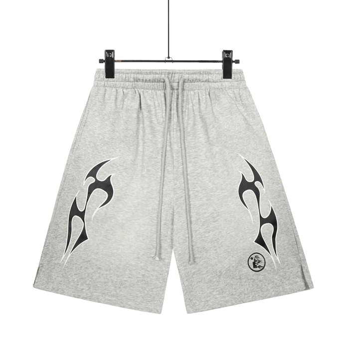 Side Sharp Black Flame Print Washed Shorts 3 colors 29043466