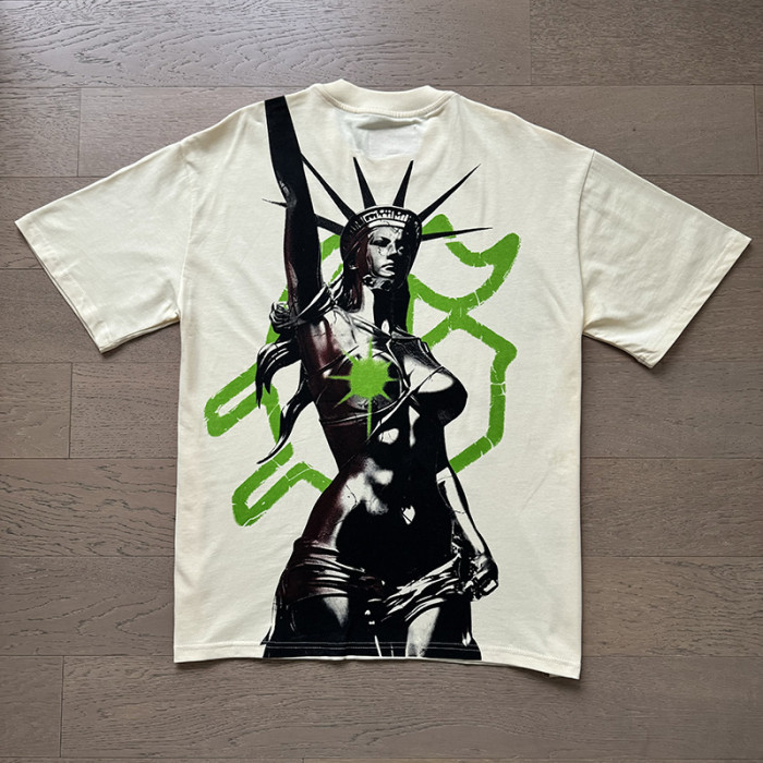 Street style fluorescent green Liberty Goddess print vintage T-shirt 29039406