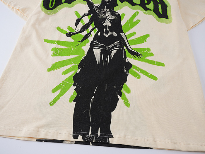 Street style fluorescent green Liberty Goddess print vintage T-shirt 29039406