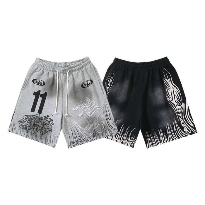 No.11 Flame Totem Print Washed Shorts 2 colors 29043458