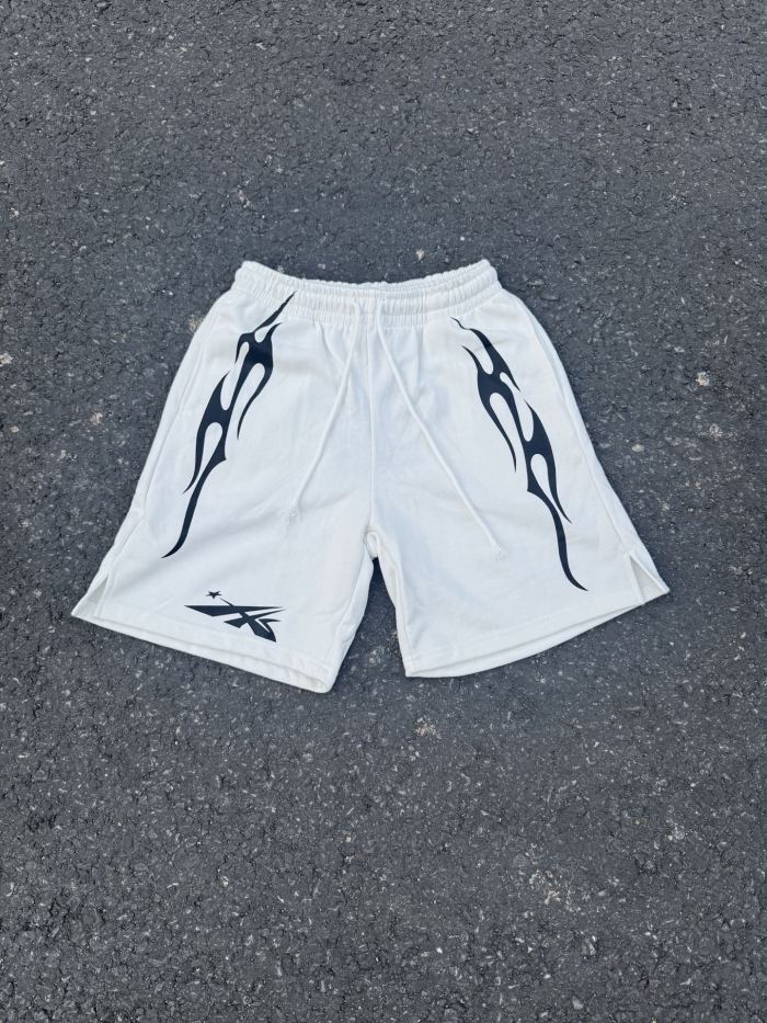 Minimalist Streamline Flame Print Shorts 29043472