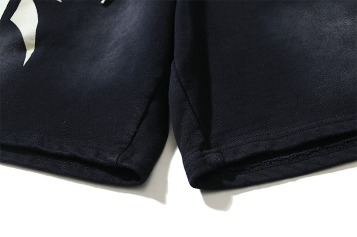 Variant Letter H Print Washed Shorts 29043464