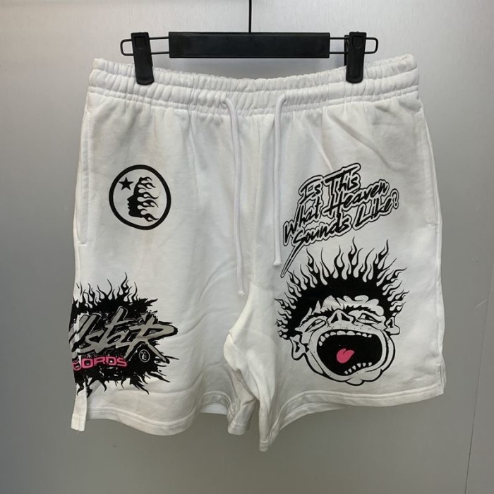 Flame Scream Portrait Print Washed Shorts 29043471