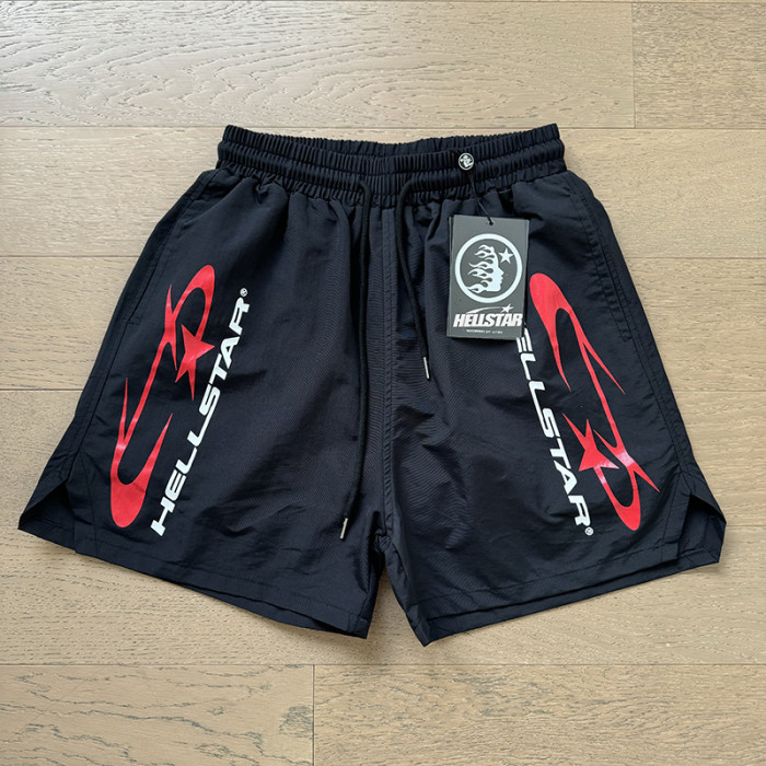 Red Star Thorn Wreath Print Woven Beach Shorts 29043457