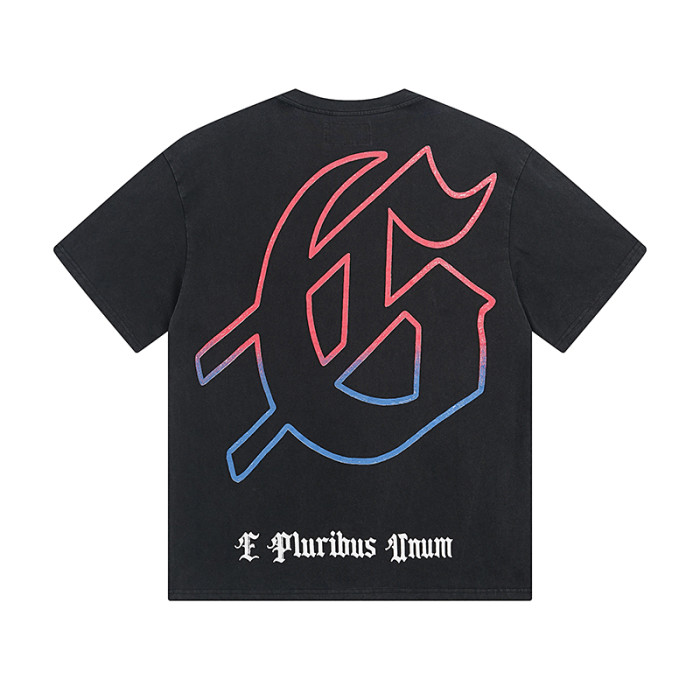 Vintage sunset rose skeleton G-shaped logo printed T-shirt 29043106