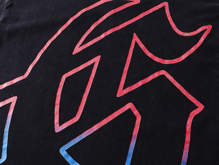 Vintage sunset rose skeleton G-shaped logo printed T-shirt 29043106