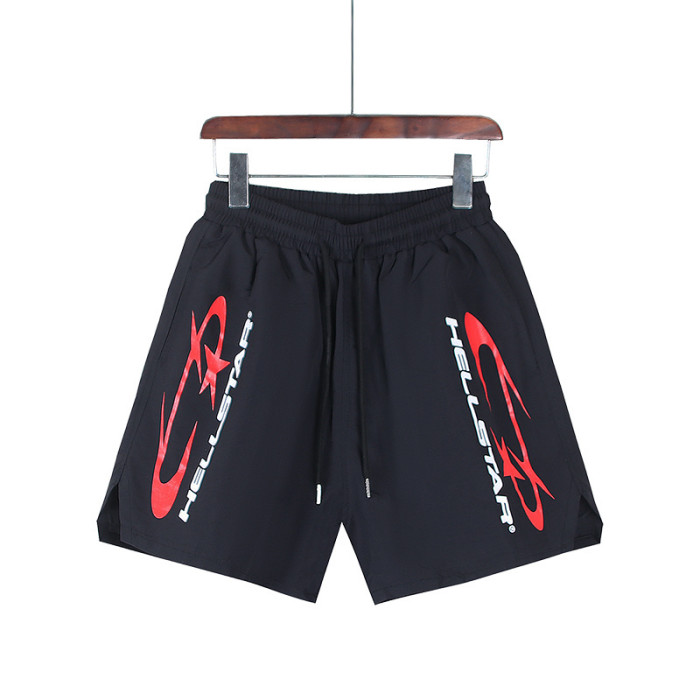 Red Star Thorn Wreath Print Woven Beach Shorts 29043457