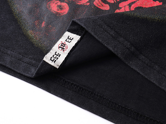 Vintage sunset rose skeleton G-shaped logo printed T-shirt 29043106