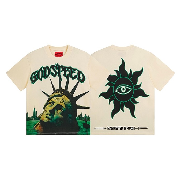 Vintage Liberty Goddess Sun-Eye Print T-shirt 29039636