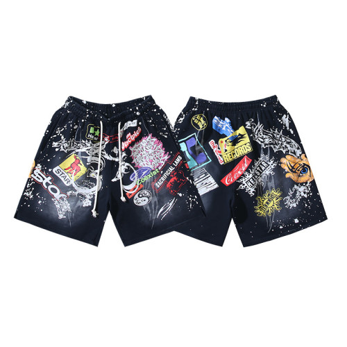 Trendy Graffiti Slogan Print Washed Shorts 29043463