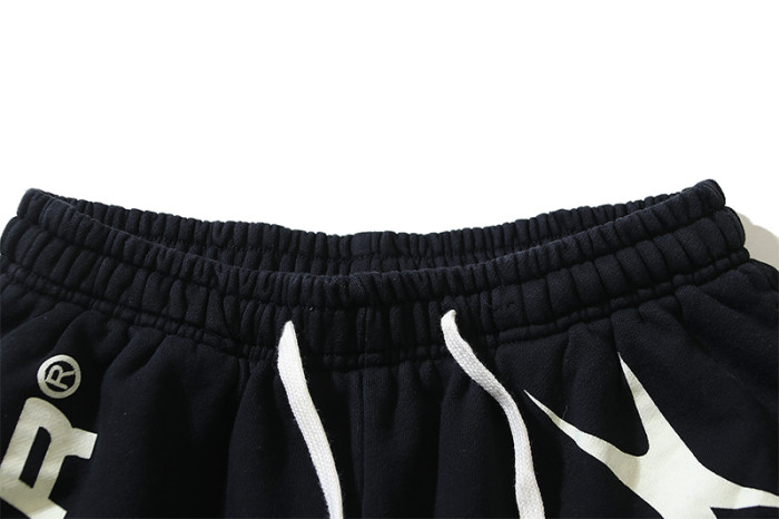 Variant Letter H Print Washed Shorts 29043464