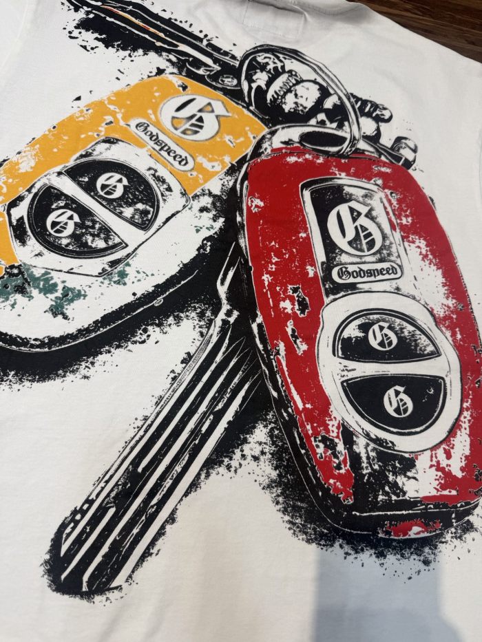 Miami sports car party rhinestone gradient distressed T-shirt 2 colors 29038229