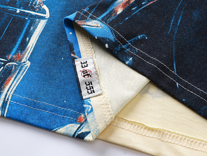 American-style washed off-white Cyber Robot loose short-sleeved shirt 29046098