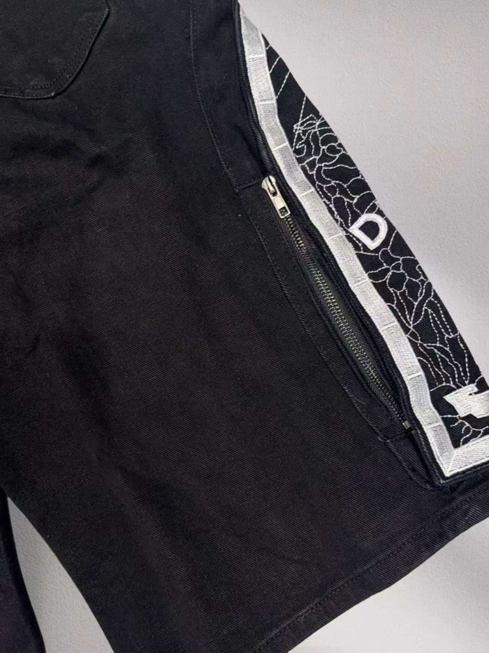 1:1 quality version Spliced Letter Embroidered Denim Shorts 3 colors 29045802