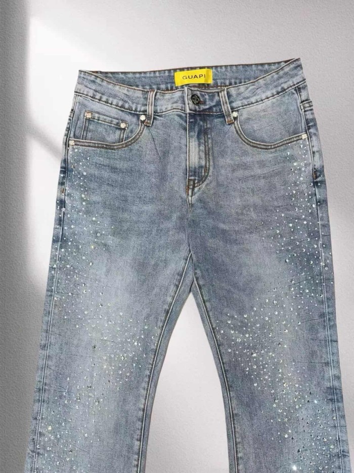 1:1 quality version Star River Rhinestone Vintage Flared Jeans 2 colors 29045805