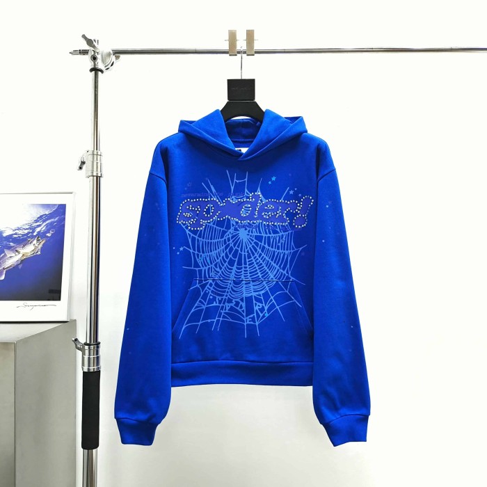 [Big & Tall for weights up to 220 lbs]1:1 quality version Rhinestone Blue Letter Royal Blue Print Hoodie & Pants Set 29045597