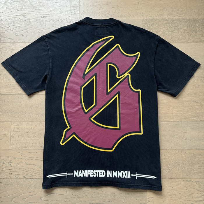 Rugby skull G-shaped logo black vintage short-sleeved T-shirt 29045568