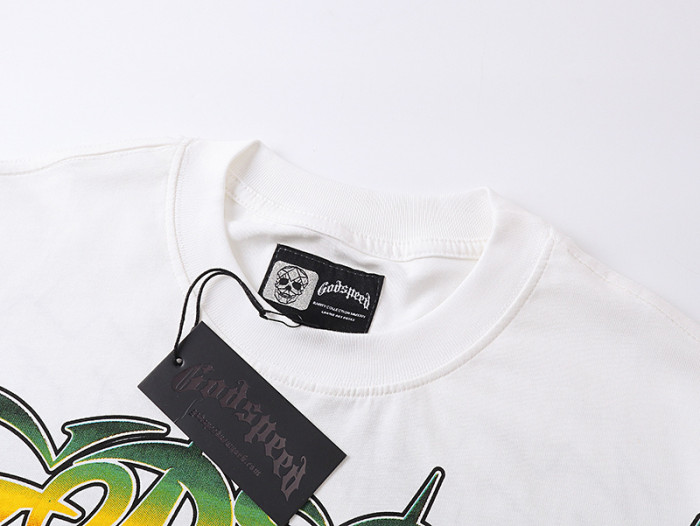 Surfing skull G-shaped logo white short-sleeved T-shirt 29044743