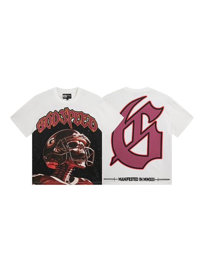 Rugby skull G-shaped logo white short-sleeved T-shirt 29045547