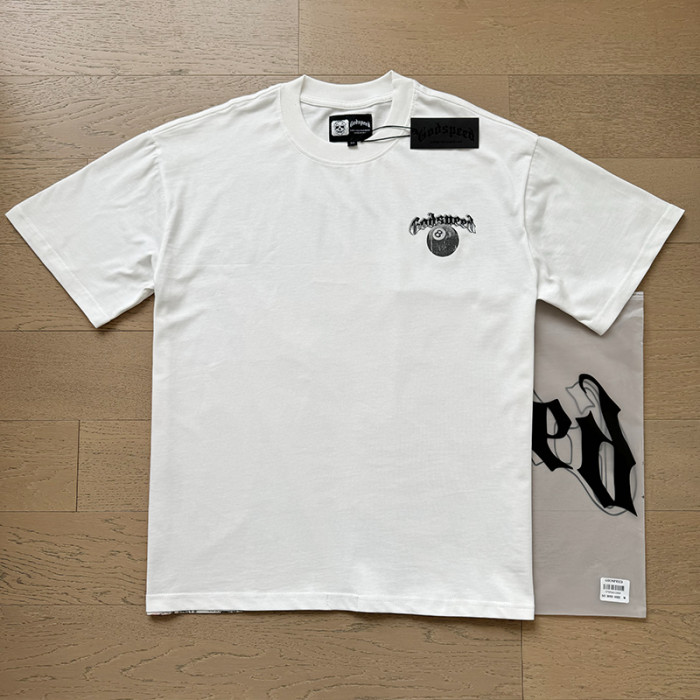 Vacation-style skull 8-ball white short-sleeved T-shirt 29044595