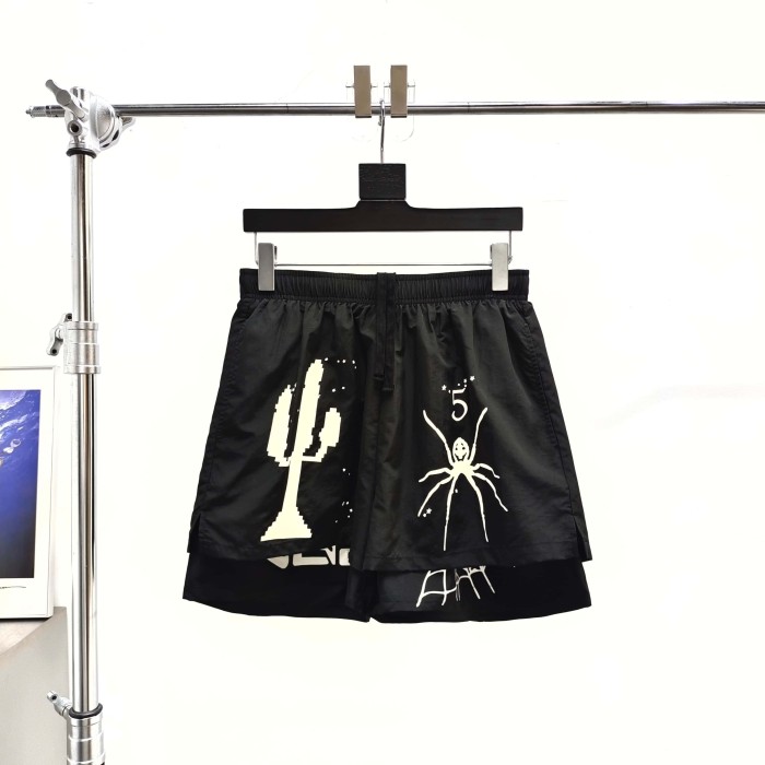[Big & Tall for weights up to 220 lbs]1:1 quality version Spider Candlestick Print Nylon Shorts 29045596