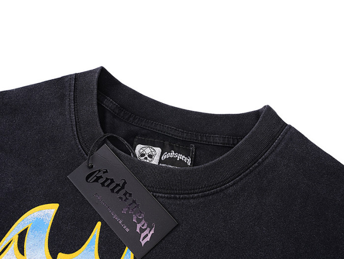 Miami F1 Racing Black Distressed Double-Sided Printed Short-Sleeve T-Shirt 29044751