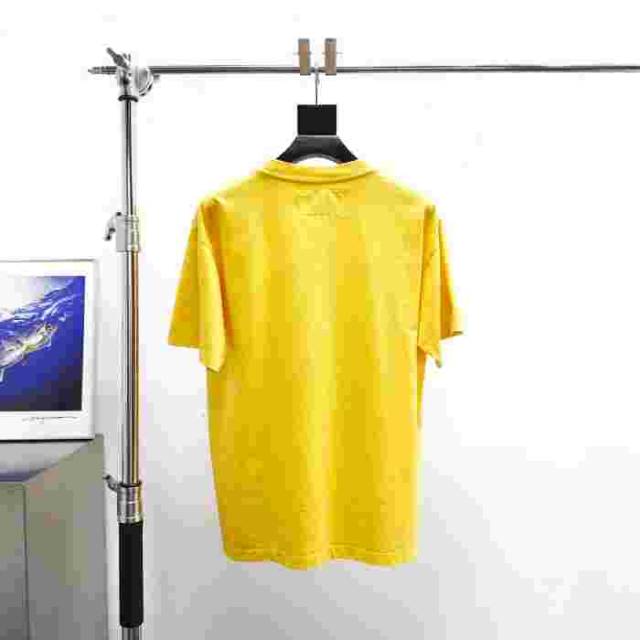 [Big & Tall for weights up to 220 lbs]1:1 quality version Rhinestone Black Letter Black Mesh Yellow Print Tee 29045594