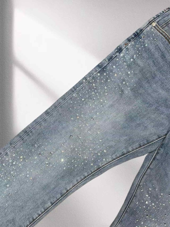 1:1 quality version Star River Rhinestone Vintage Flared Jeans 2 colors 29045805