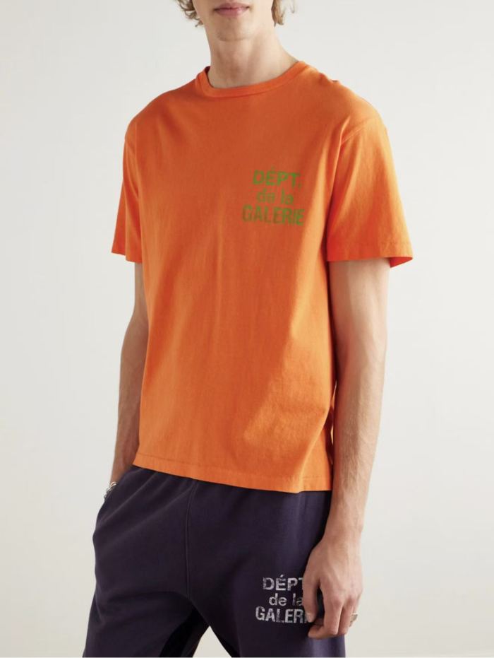 [Big & Tall for weights up to 220 lbs]1:1 quality version Green French Orange Print Tee 29045588