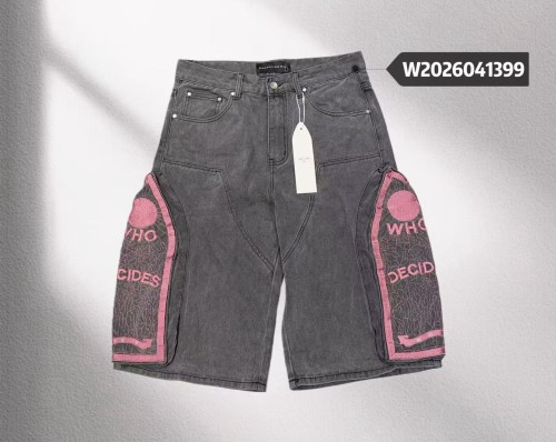 1:1 quality version Spliced Letter Embroidered Denim Shorts 3 colors 29045802