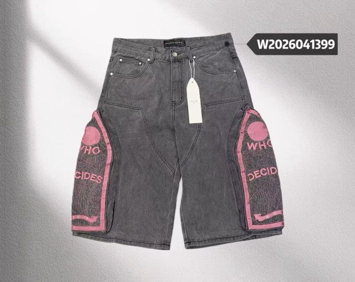 1:1 quality version Spliced Letter Embroidered Denim Shorts 3 colors 29045802
