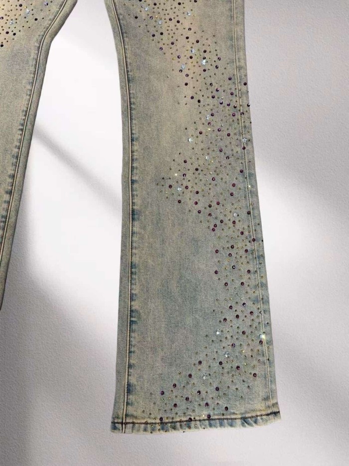 1:1 quality version Star River Rhinestone Vintage Flared Jeans 2 colors 29045805
