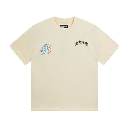 Vacation Skull Flame Beige Short-sleeved T-shirt 29046914