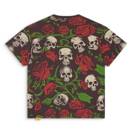 All Over Skull And Rose Print Tee 29047349