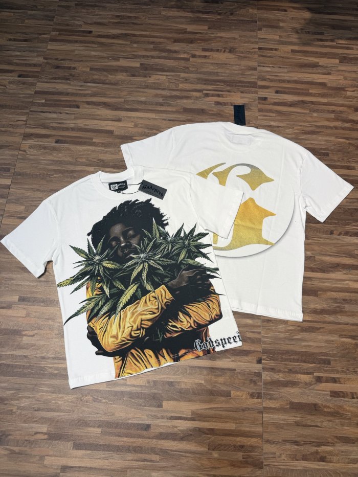 Reggae character G logo white short-sleeved T-shirt 29047421