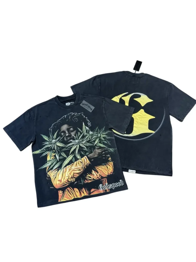 Reggae character G logo black short-sleeved T-shirt 29047424