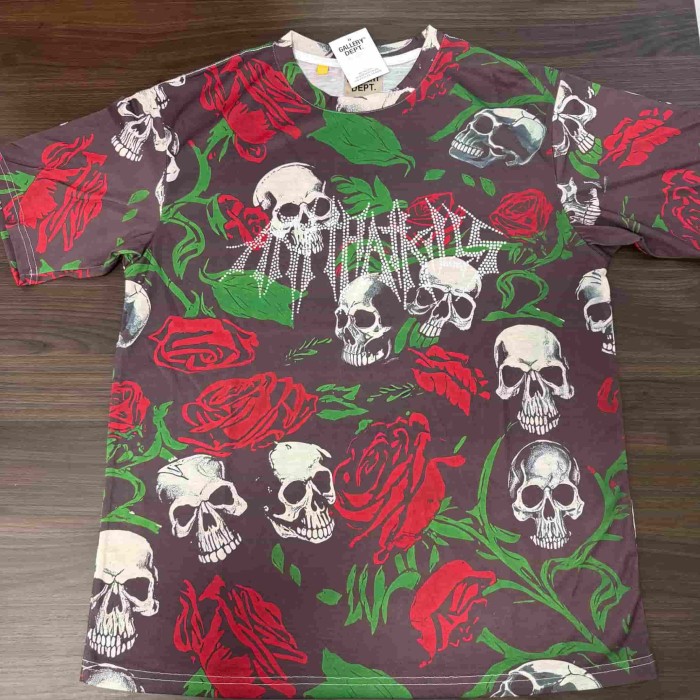 All Over Skull And Rose Print Tee 29047349