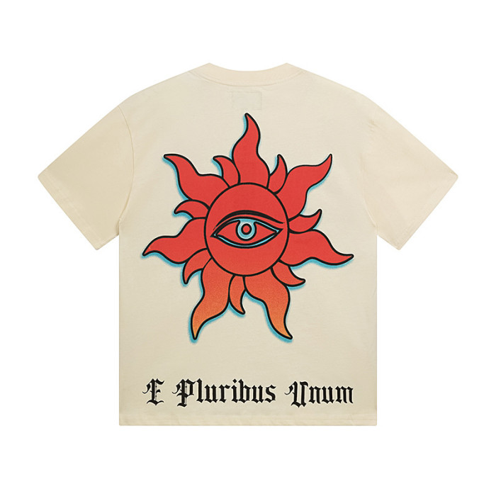 Desert Highway Skeleton Sun Eyes Beige Short-sleeved T-shirt 29046911