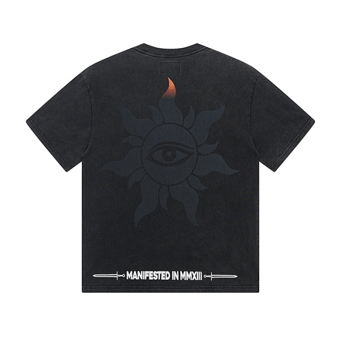 Flame Statue of Liberty Black Vintage Short-sleeved T-shirt 29046895