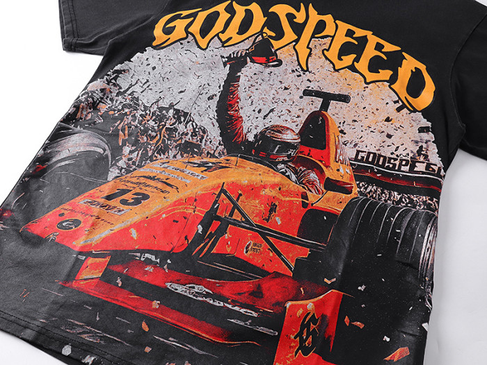F1 racing champion vintage black short-sleeved T-shirt 29046889